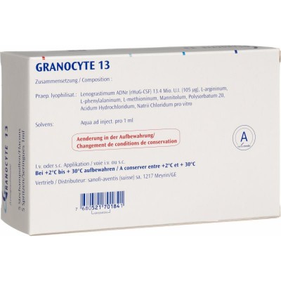 Фото препарата Граноцит Granocyte 13 в уп 5 шт